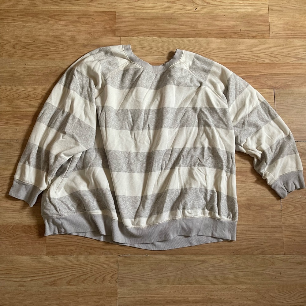 Striped crew sweatshirt